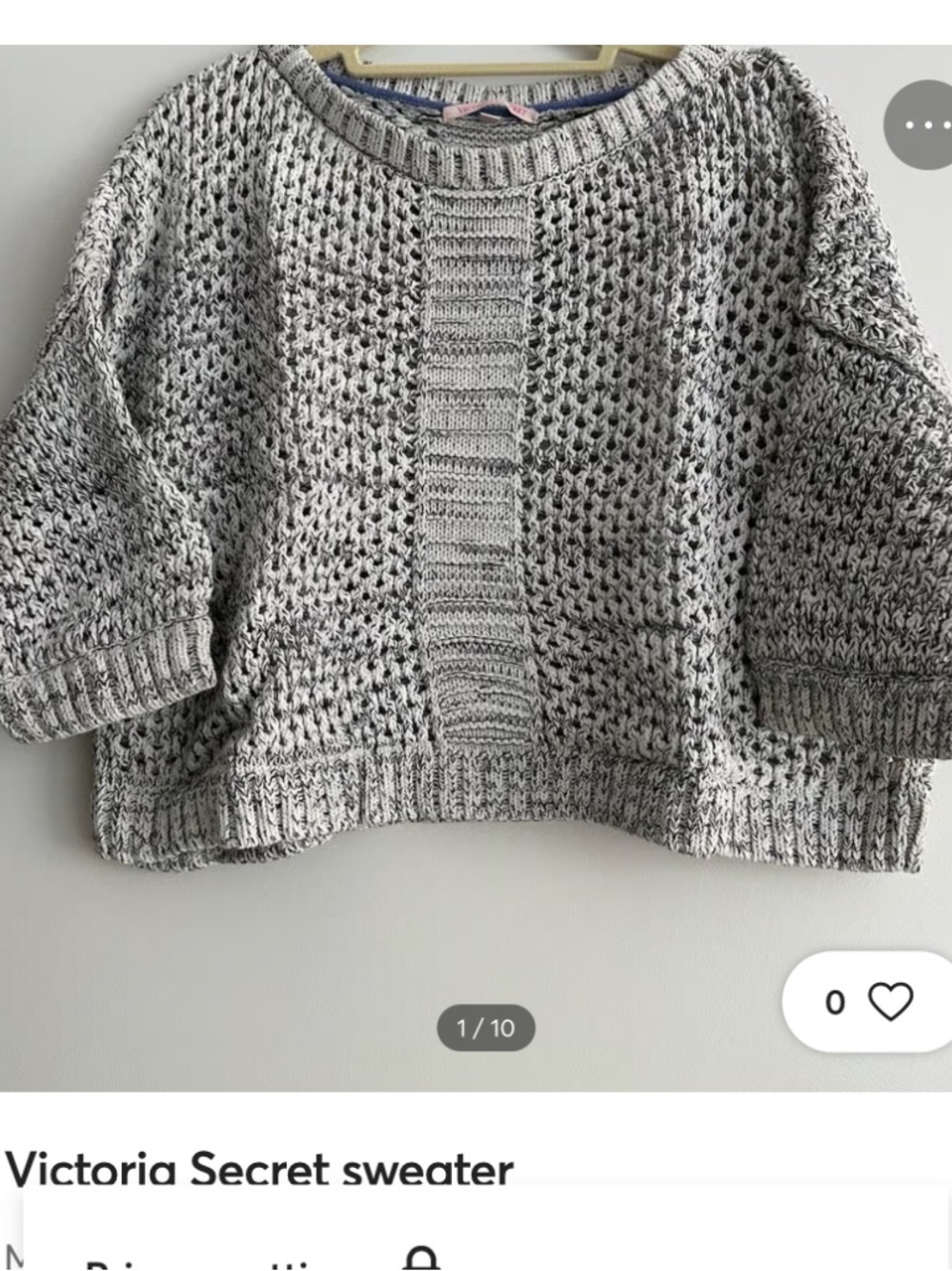 Victoria's Secret Marled Black & White Crewneck Sweater
